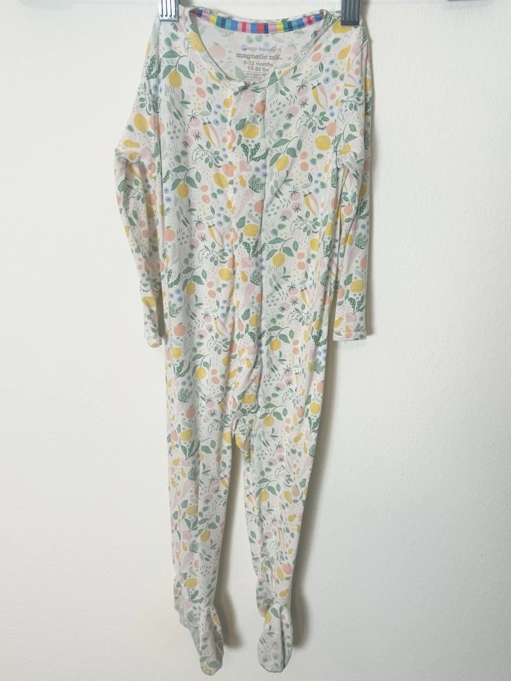 Magnetic Me Footie Onesie Fruit and Veggie Print 9-12 Months